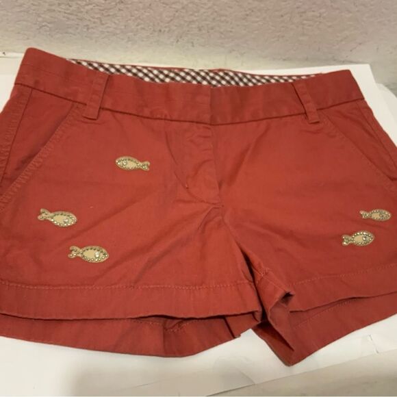 J.Crew Retail - Minnow Chino Shorts, Khaki Red, Women's, Critter Shorts, Size 4 - Picture 2 of 6